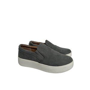 Steve Madden Gray Perforated Suede Slip-On Platform Sneakers Size 6